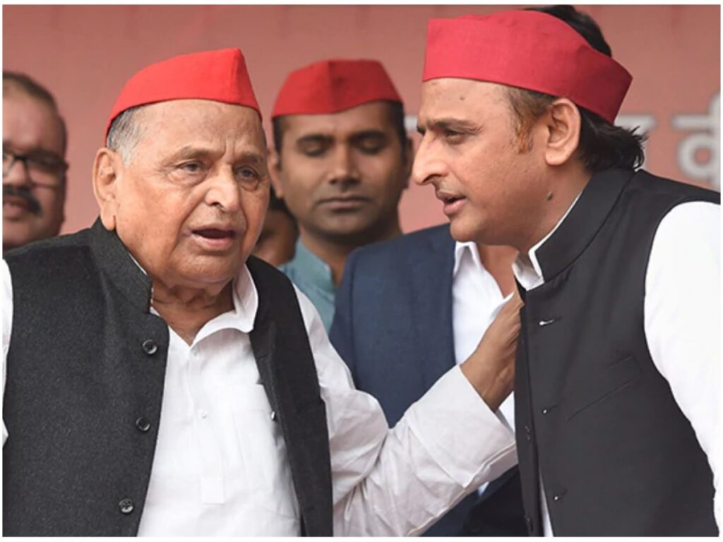 Mulayam Singh Yadav and his son
