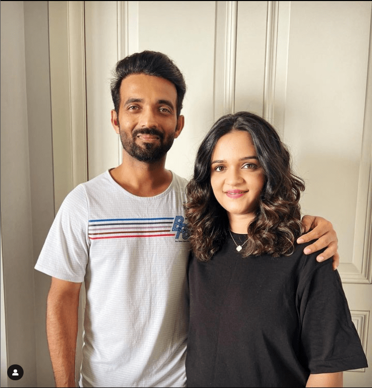 Ajinkya Rahane with wife